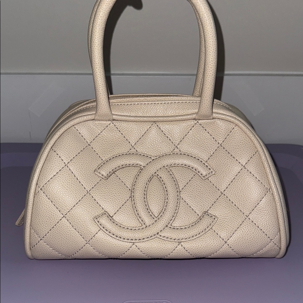 Chanel Beige Quilted Satchel